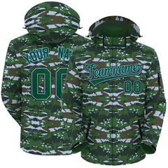 Green Lt Blue Camo Outdoor Windbreaker Waterproof Jacket 1
