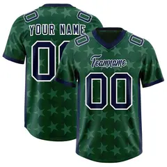 Green Navy All Star Graffiti Pattern Football Jersey 1