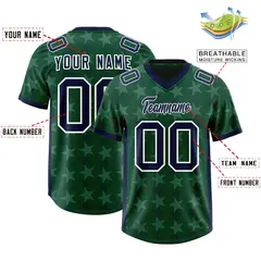 Green Navy All Star Graffiti Pattern Football Jersey 2