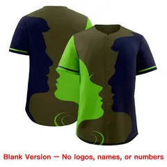 Green Navy Couple Silhouettes Valentine's Baseball Jersey 2