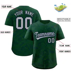 Green Navy Graffiti Pattern Authentic Baseball Jersey 2