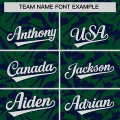 Green Navy Graffiti Pattern Authentic Baseball Jersey 3
