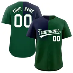 Green Navy Half Gradient Authentic Baseball Jersey 1
