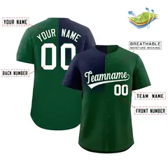 Green Navy Half Gradient Authentic Baseball Jersey 2