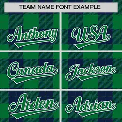 Green Navy Plaid Authentic Baseball Jersey 3