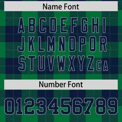 Green Navy Plaid Pattern Authentic Football Jersey 4