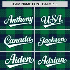 Green Navy Plaid Varsity Letterman Baseball Jacket 3