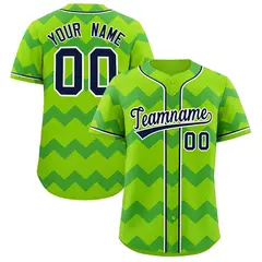 Green Navy-White Ripple Design Authentic Baseball Jersey