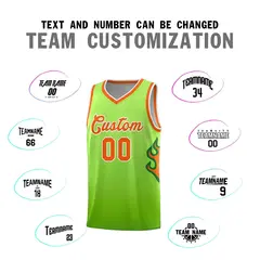 Green Neon Green-Orange Flame Gradient Basketball Jersey 4