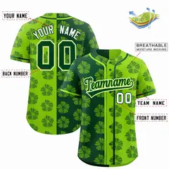 Green Neon Green Split Flower Graffiti Baseball Jersey 2