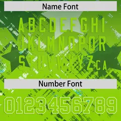 Green Neon Green Star Gradient Flag Football Jersey 4