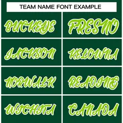 Green Neon Green-White Varsity Full-Snap Letterman Jacket 5