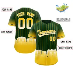 Green Oakland City Silhouette Baseball Jersey 2