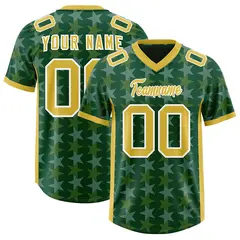 Green Old Gold All Star Graffiti Pattern Football Jersey 1