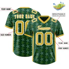 Green Old Gold All Star Graffiti Pattern Football Jersey 2