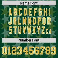 Green Old Gold All Star Graffiti Pattern Football Jersey 4