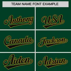 Green Old Gold Baroque Style Baseball Jersey 3