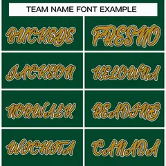 Green Old Gold Black-White Classic Hockey Jersey 3