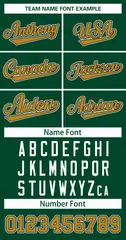 Green Old Gold Black-White Classic Hockey Jersey 3