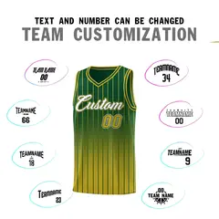 Green Old Gold Gradient Stripe Fashion Basketball Jersey 4