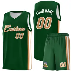 Green Old Gold White Classic Basketball Jersey Sets