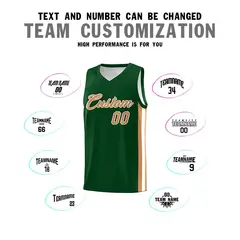 Green Old Gold White Classic Basketball Jersey Sets 4