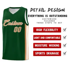 Green Old Gold White Classic Basketball Jersey Sets 5