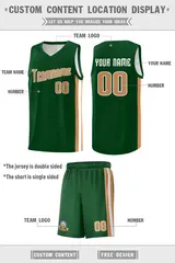 Green Old Gold White Classic Basketball Jersey Sets 2