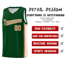 Green Old Gold White Classic Basketball Jersey Sets 5