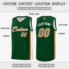 Green Old Gold-White Classic Mesh Sport Basketball Jersey 2
