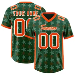Green Orange All Star Graffiti Pattern Football Jersey 1