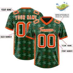 Green Orange All Star Graffiti Pattern Football Jersey 2