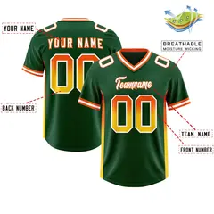 Green Orange and Gold Sides Gradient Fashion Football Jersey 2
