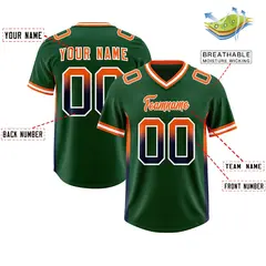 Green Orange and Navy Gradient Sides Fashion Football Jersey 2