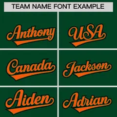 Green Orange Black Sleeve Flag Lace Baseball Jersey 3