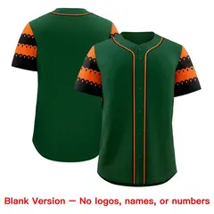 Green Orange Black Sleeve Flag Lace Baseball Jersey 7