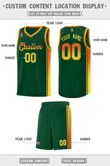 Green Orange-Gold Gradient Fashion Sports Basketball Jersey 2