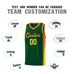 Green Orange-Gold Gradient Fashion Sports Basketball Jersey 4