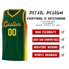 Green Orange-Gold Gradient Fashion Sports Basketball Jersey 5