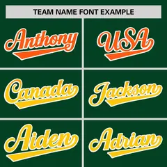 Green Orange-Gold Gradient Side Authentic Baseball Jersey 3