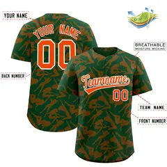 Green Orange Graffiti Pattern Authentic Baseball Jersey 2