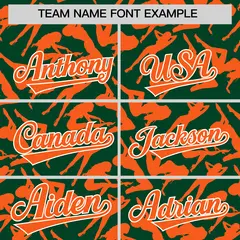 Green Orange Graffiti Pattern Authentic Baseball Jersey 3