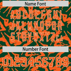 Green Orange Graffiti Pattern Authentic Baseball Jersey 4