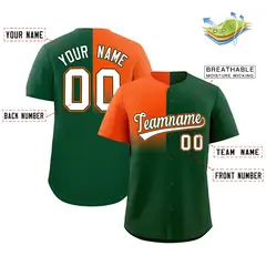 Green Orange Half Gradient Authentic Baseball Jersey 2