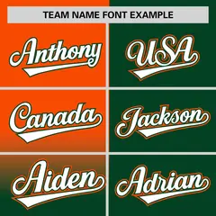 Green Orange Half Gradient Authentic Baseball Jersey 3