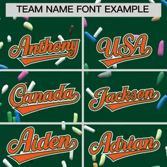 Green Orange Ice Cream Pattern V-Neck Hockey Jersey 3
