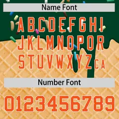 Green Orange Ice Cream Pattern V-Neck Hockey Jersey 4