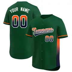 Green Orange-Navy Gradient Side Authentic Baseball Jersey 1