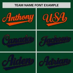 Green Orange-Navy Gradient Side Authentic Baseball Jersey 3