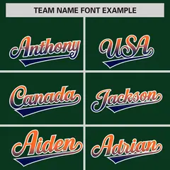 Green Orange-Navy Gradient Varsity Full-Snap Raglan Baseball Jacket 3